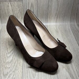 Bruno Magli Brown Suede Bow Pump